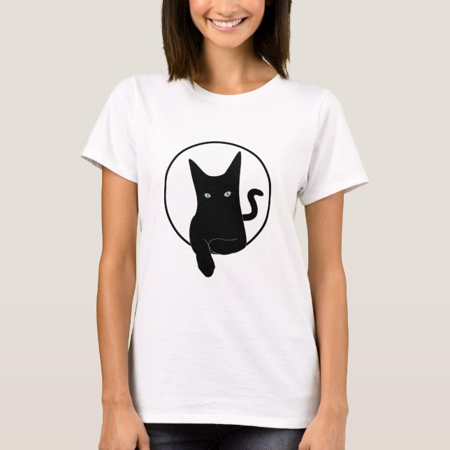 Black Cat Lover, Cat Miaw T-Shirt (Vorderseite)