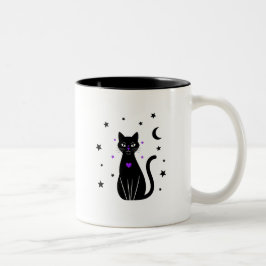 Black Cat Lover Flüchtige Blick Kaffeecup Zweifarbige Tasse