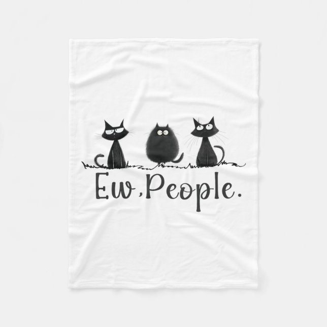 Black Cat Lover Grumpy Graphic Funny Coolen neue L Fleecedecke (Vorderseite)
