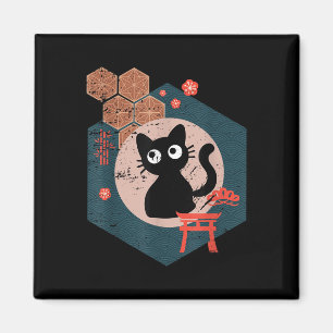 Black Cat Lover Japanese Kitten Anime Tokyo Otaku Magnet