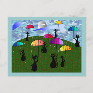 Black Cat Lovers Kunstwerke Postkarte