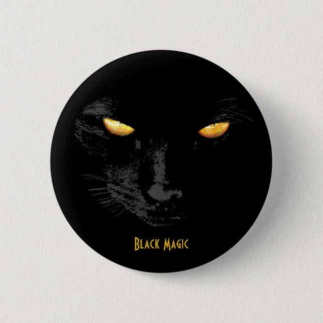 Black Cat Magic anpassbar Button (Vorderseite)