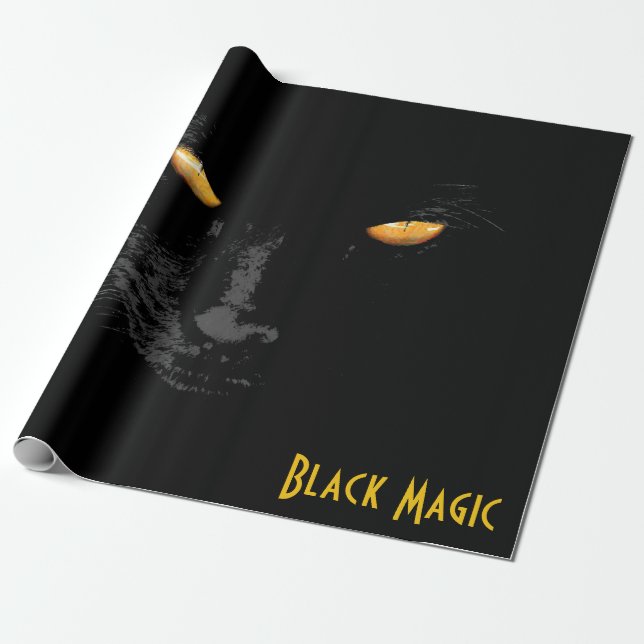 Black Cat Magic lustig anpassbar Geschenkpapier (Ungerollt)