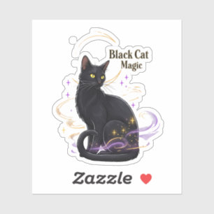 Black Cat Magic - Mystisches Halloween-Vinyl-Stick Aufkleber