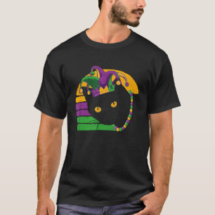 Black Cat Mardi Gras Mask New Orleans Louisiana Pa T-Shirt