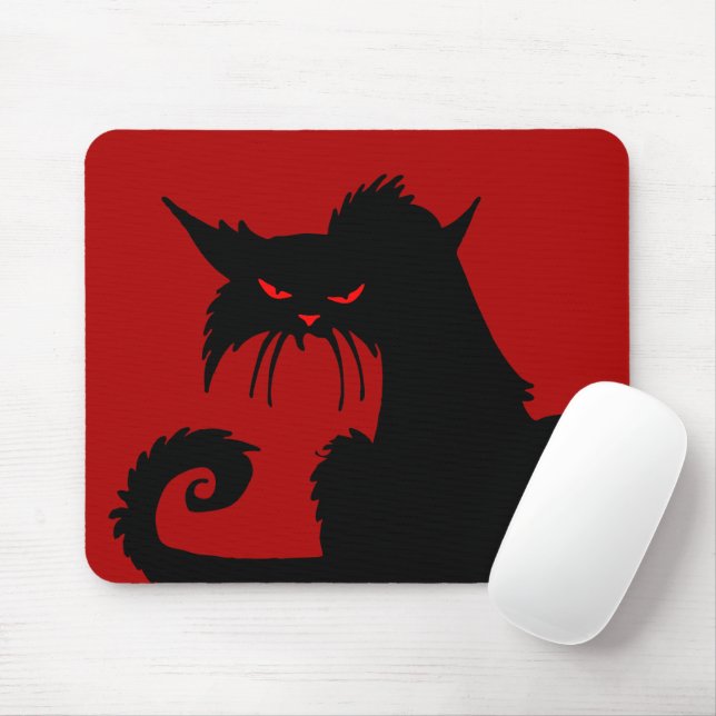 Black Cat Maus Pad Mousepad (Mit Mouse)