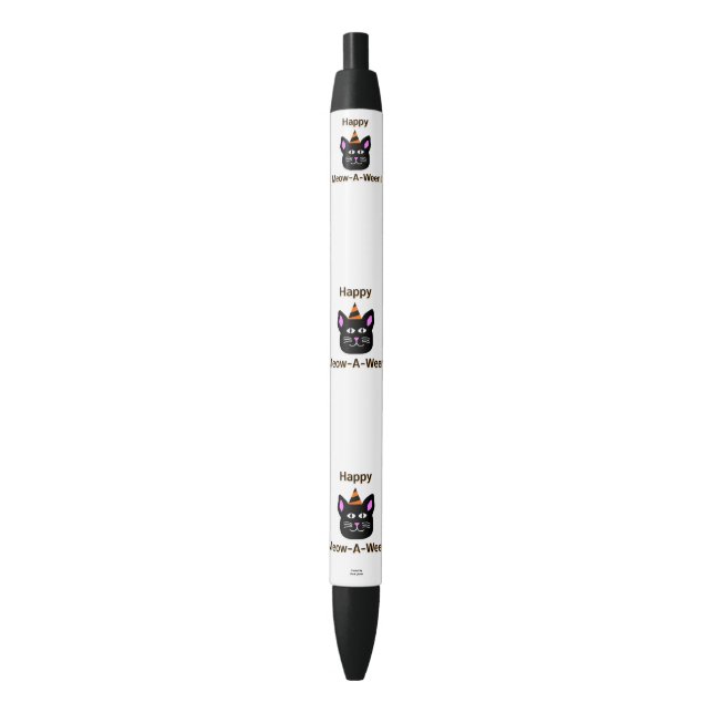 Black Cat Meow-A-Ween Pen Kugelschreiber (Vorderseite Vertikal)