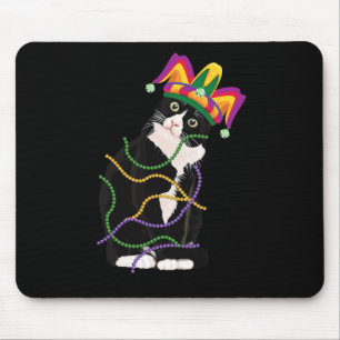 Black Cat Meow Mardi Gras Maske Lilie Cat Lo Mousepad