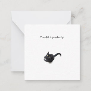 Black Cat Mini Danke Note Card Mitteilungskarte