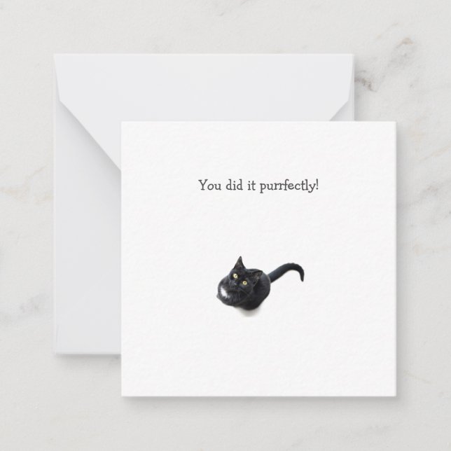 Black Cat Mini Vielen Dank Note Card Mitteilungskarte (Vorderseite)