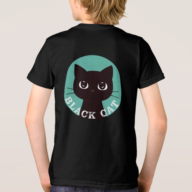 BLACK CAT | Minimalist Modern Pop Black Cat Tri-Blend Shirt (Rückseite)