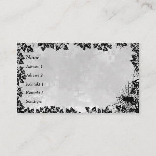 Black Cat mit Bat and Spider Business Card Visitenkarte