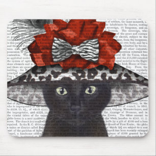 Black Cat mit Fabulous Hat Mousepad