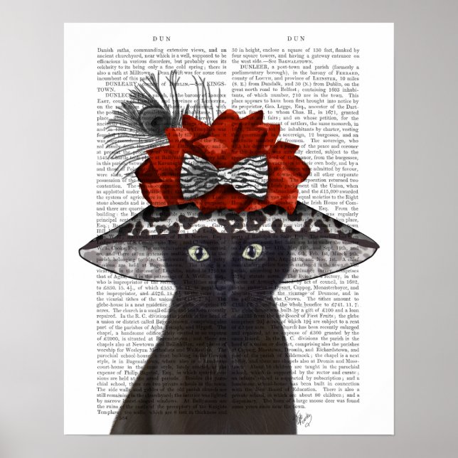 Black Cat mit Fabulous Hat Poster (Vorne)