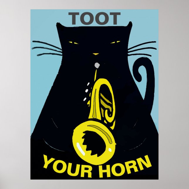 Black Cat mit Trumpet Poster (Vorne)