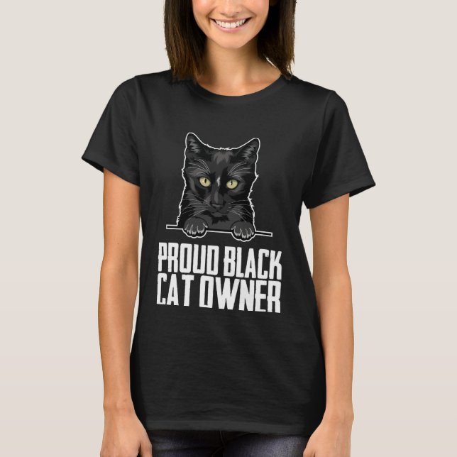 Black cat mom  Black kitten  Black cat father T-Shirt (Vorderseite)