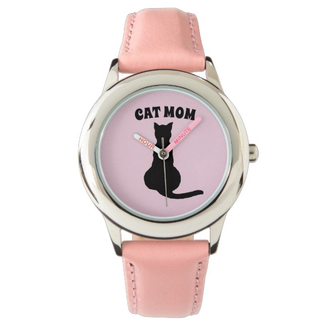 BLACK CAT MOM WRIST WATCH VALENTINE'S DAY ARMBANDUHR (Vorderseite)