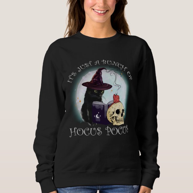 Black Cat Moon Funny Halloween Costume Bunch of Ho Sweatshirt (Vorderseite)