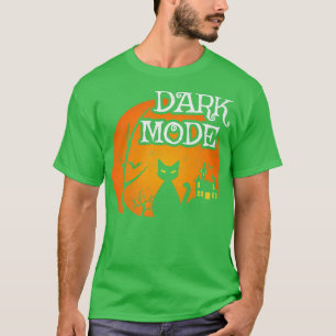 Black Cat Moon Spooky Szene Halloween Funny Dar T-Shirt
