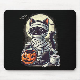 Black Cat Mummy Men Women Kinder Halloween Funny B Mousepad
