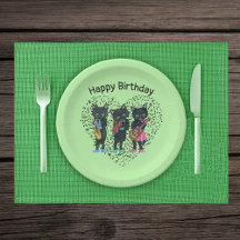 Black Cat Musicians Instruments Musiknote Herz