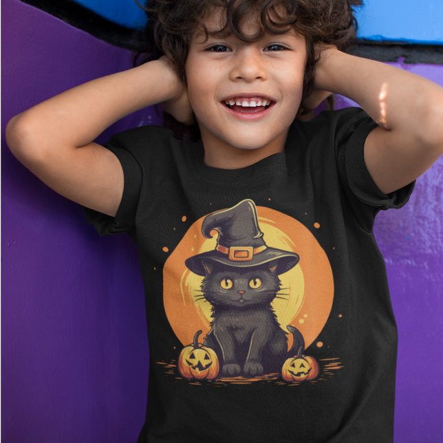 Black Cat Niedlich Halloween T-Shirt (Von Creator hochgeladen)