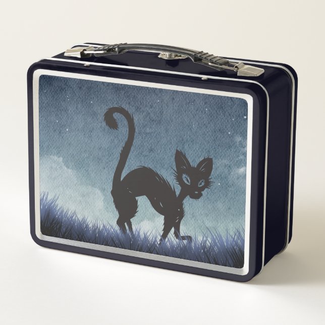 Black Cat Night Prowl Lunch Box - Spooky & Stylish (Rückseite)