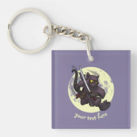 Black Cat Ninja Katana Schwerter Flying Kick Carto