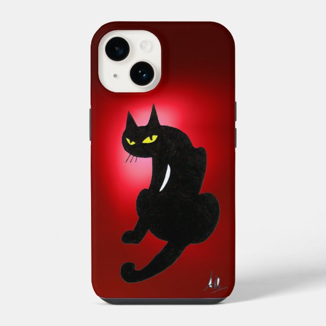 BLACK CAT NINJA Red ruby iPhone Hülle (Rückseite)