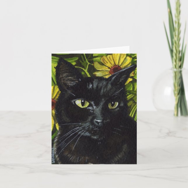 Black Cat Note Card Karte (Vorderseite)
