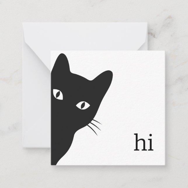 Black Cat Note Card (unbedruckte Innenseite) Mitteilungskarte (Vorderseite)