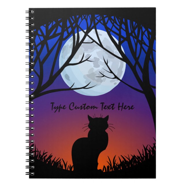 Black Cat Notebook Personalisiert Cat Art Notebook Notizblock (Vorderseite)