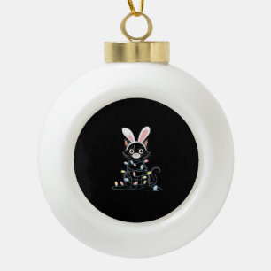 Black Cat Oaster Pajama Osterdekorationen L Keramik Kugel-Ornament