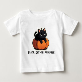 Black Cat on Pumpkin Baby T-shirt