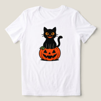 Black Cat on Pumpkin | NUR WEISS Tri-Blend Shirt