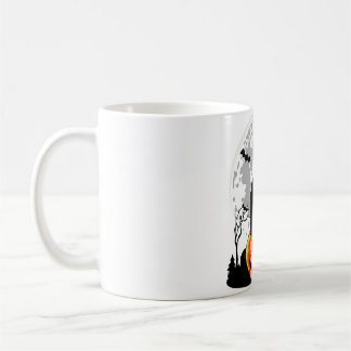 Black Cat On Pumpkin T - Shirt - Vollmond Hallowee Kaffeetasse