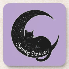 Black Cat on the Crescent Moon: Charm of Darkness  Getränkeuntersetzer