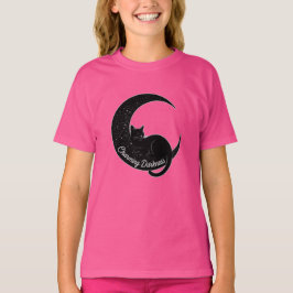 Black Cat on the Crescent Moon: Charm of Darkness  T-Shirt