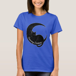 Black Cat on the Crescent Moon: Charm of Darkness  T-Shirt