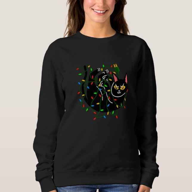 BLACK CAT ONWERS CHRISTMAS LIGHT SWEATSHIRT (Vorderseite)