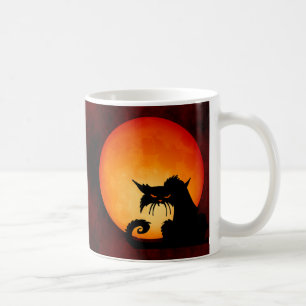 Black Cat Orange Moon Tasse