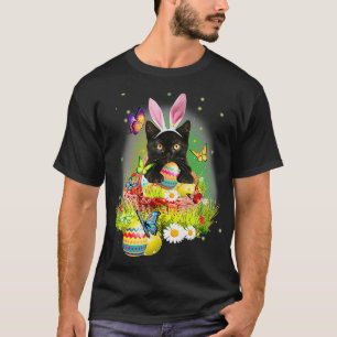 Black Cat Ostertag Bunny Egg Kostüme Geschenk Männ T-Shirt