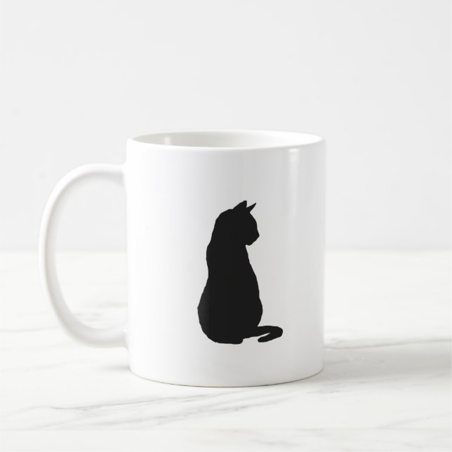Black Cat Painting Coffee Tasse (Links)