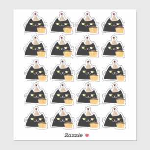 Black Cat Party Aufkleber