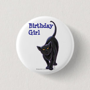 Black Cat Party Center Button