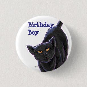 Black Cat Party Center Button