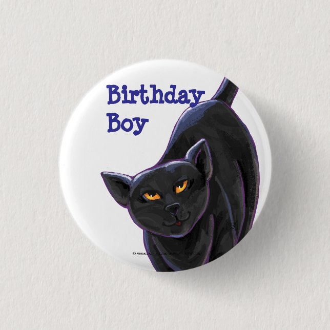 Black Cat Party Center Button (Vorderseite)