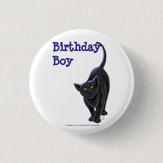 Black Cat Party Center Button (Vorderseite)