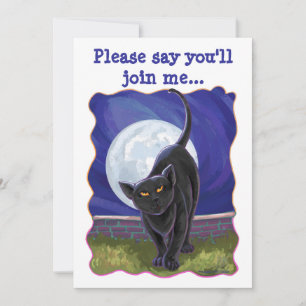 Black Cat Party Center Einladung