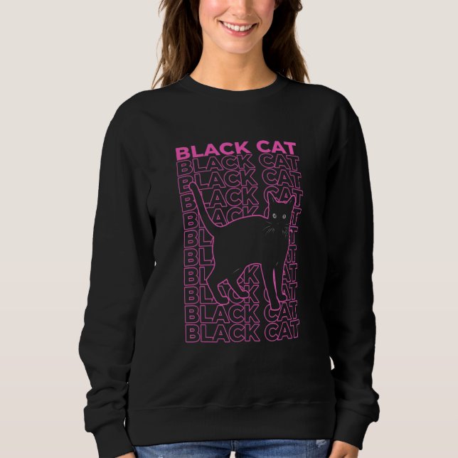 Black Cat Pastel Aesthetic Sweatshirt (Vorderseite)